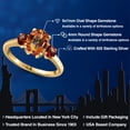 thumbnail image 2 of Gem Stone King 18K Yellow Gold Plated Silver Ecstasy Mystic Topaz and Red Garnet Engagement Ring for Women | 2.74 Cttw | Oval 9X7MM | Gemstone November Birthstone | Size 8, 2 of 6