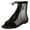 Black, variant on Women Fishnet Mesh Ankle Boot Sandals Lace up Open Toe Gothic Gladiator Summer Flat Shoes