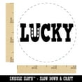thumbnail image 2 of Lucky with Horseshoe Fun Text Self-Inking Rubber Stamp Ink Stamper - Green Ink - Small 3/4 Inch, 2 of 7