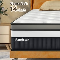 King Mattress, 14 Inch Memory Foam Hybrid Bed, Medium Firm with Motion Isolation, Zoned Pressure Relief, Breathable and Cooling Fabric, CertiPUR-US Certified