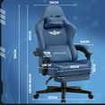 thumbnail image 2 of GTPLAYER Big & Tall Fabric Swivel Gaming Office Chair with Pocket Spring Cushion and Footrest, Blue, 2 of 8