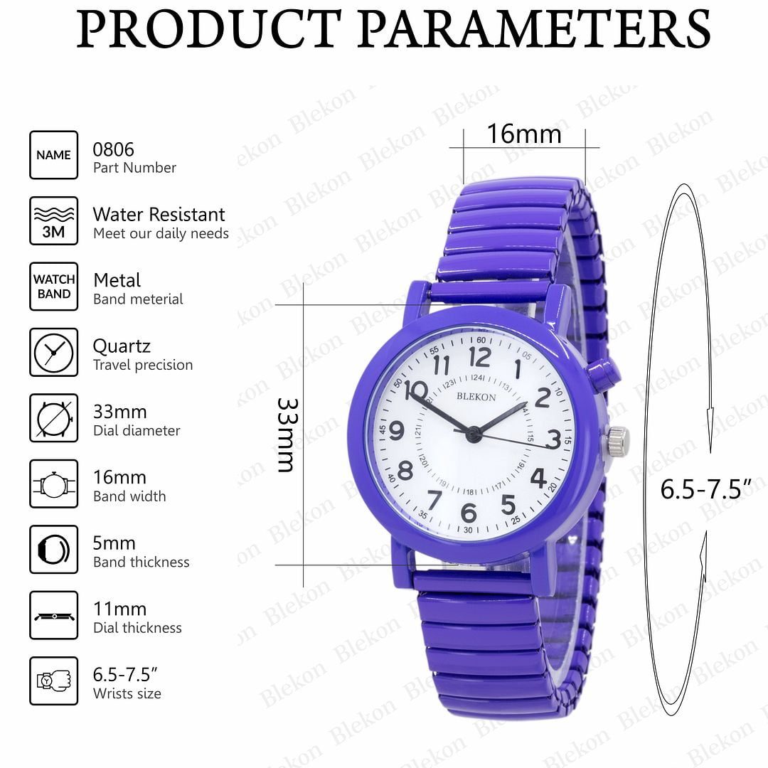 Blekon Women’s Light Up Dial Watch – 33mm Analog Watch with Glow Dial & Expansion BandBlekon Women’s Light Up Dial Watch – 33mm Analog Watch with Glow Dial & Expansion Band