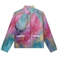thumbnail image 4 of Jackets for Women Winter Coat Jackets Flannel Stand Collar Jacket(Abstract Marble Ink Art,Size:S-4XL), 4 of 7