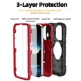 thumbnail image 2 of Rugged Case for iPhone 15 Pro Max Ring Holder Kickstand Cover with Screen Protective Film, Heavy Duty Triple-Layers Military Grade Hybrid Shockproof Drop Resistant Case, Black+Red, 2 of 6