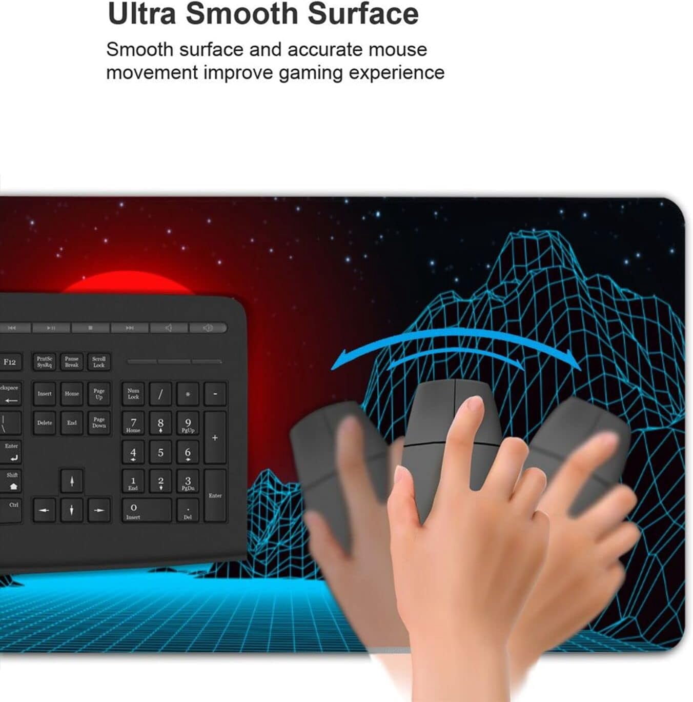 Cool Galaxy Large Gaming Mouse Pad XL,with Stitched Edges Long Extended Waterproof Desk Mat Non Slip Topographic Mousepad 31.5 X 11.8 Inch