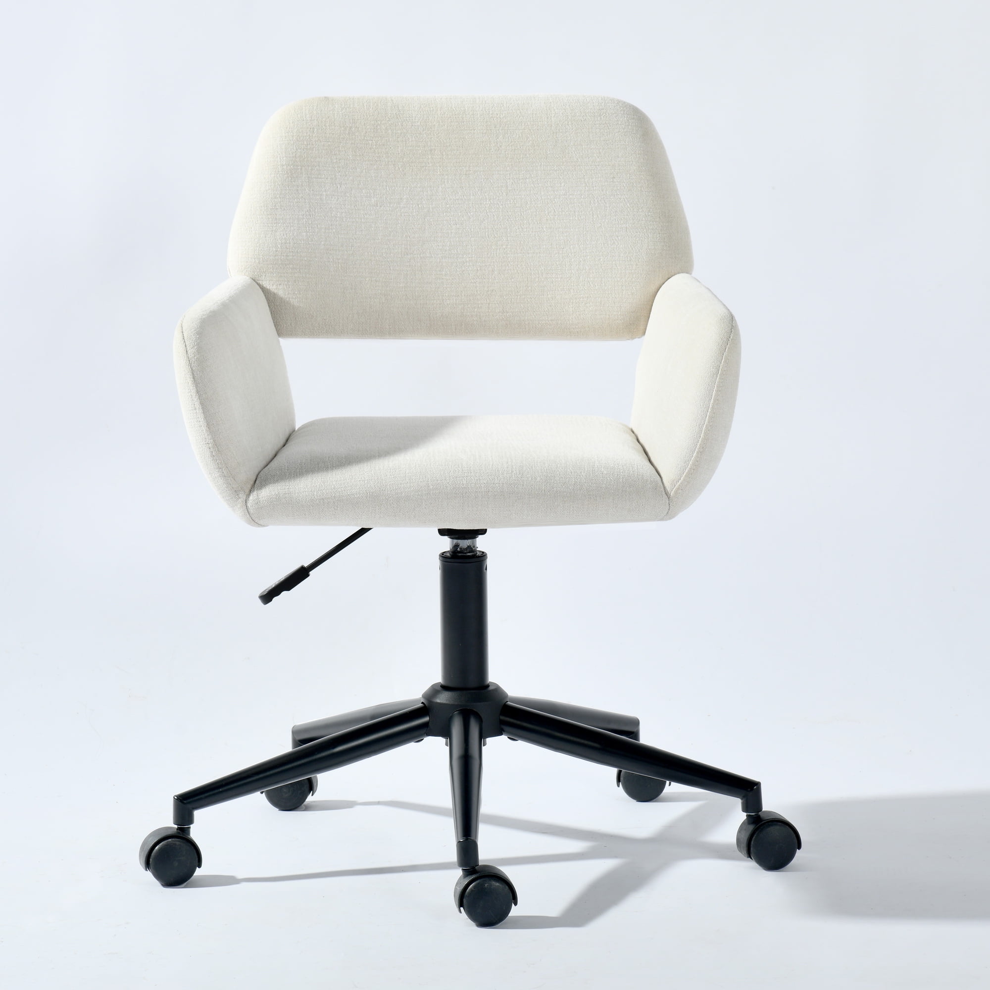 Homy Casa Adjustable Swivel Desk Chair, Modern Office Chair with Armrest for Home & Study, Beige