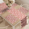 thumbnail image 2 of Ambesonne Luau Table Runner & Placemats, Exotic Flowers Hawaii, Placemat 4 pcs + Runner 16"x72", Vermilion White, 2 of 2