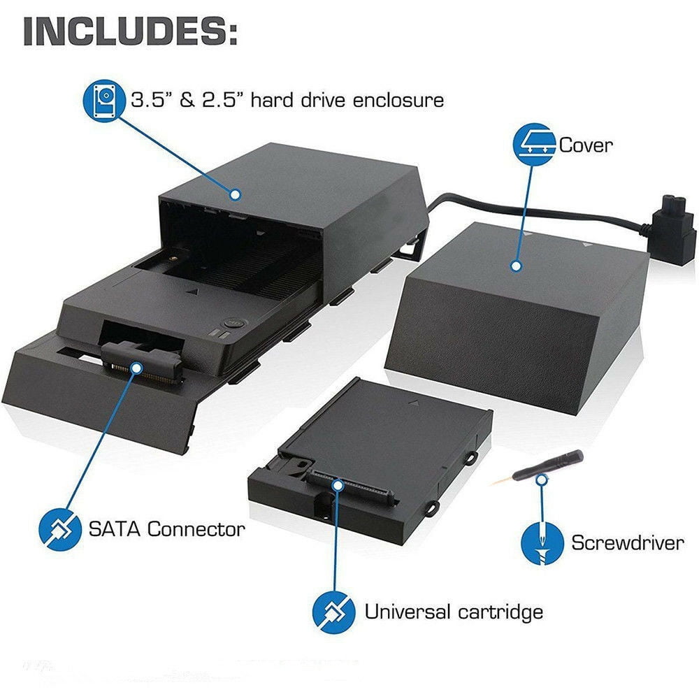 Versatile Hard Drive External Box for Multiple Devices Expand Memory for Game Consoles, PCs, & More, LED Indicator