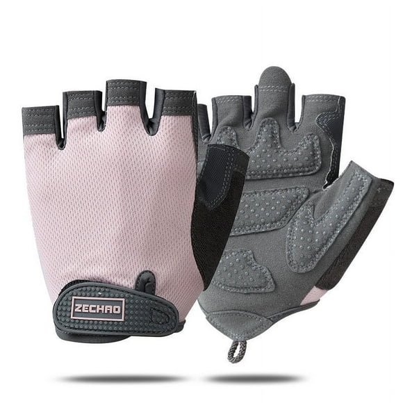 Half Finger Cycling Gloves,Men Bodybuilding Glove Moto Cross Glove Scooter Cycling Gloves (Pink, M)