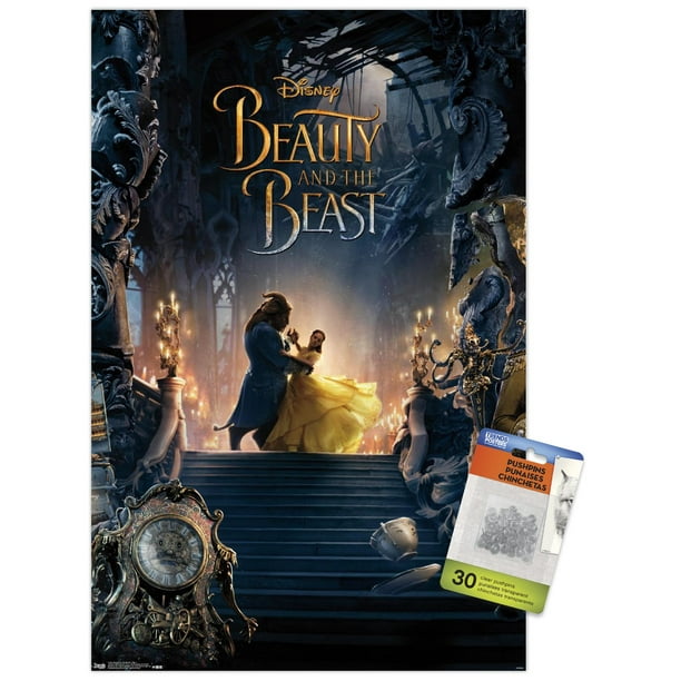 Disney Beauty And The Beast - Triptych 2 Wall Poster with Push Pins,  14.725