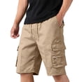 thumbnail image 2 of Cargo Shorts Mens Knee Length Camo Casual Classic Relaxed Fit Drawstring Waist with Pockets Khaki M, 2 of 5