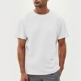 thumbnail image 4 of Ohufall Mens Big and Tall T Shirts Fashionable Solid Casual Jacquard Tee Tops Summer Loose Comfy Short Sleeve Crew Neck Shirts, 4 of 8