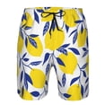 thumbnail image 4 of Disketp Men'S Swim Trunks Hawaiian Breathable Surf Beach Swimsuits Mesh Lining Beach Shorts With Pockets-Tropical Lemon, 4 of 9