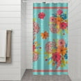 thumbnail image 2 of Pioneer Colorful Floral Shower Curtain for Bathroom Home Decor Bathtubs Waterproof Fabric Curtain with 7 Hooks 36x72in, 2 of 6