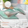 thumbnail image 2 of 3 Piece Green Brown Ombre Duvet Cover Set Queen Size,Microfiber Comforter/Quilt Cover with Corner Ties and 2 Pillowcases,Modern Geometric Abstract Aesthetic Cream Soft Bedding with Zipper Closure, 2 of 8
