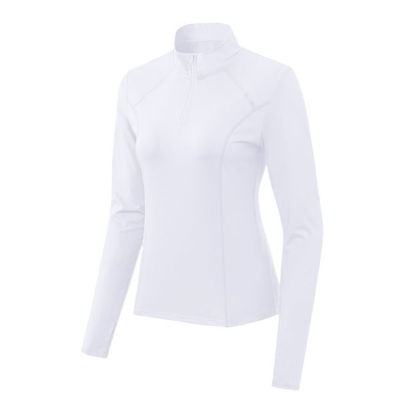 hotojiny Womens Running Tops Lightweight Long Sleeve Quick Dry Performance Pullover Slim Fit Quarter Zip Yoga Athletic Sweatshirt