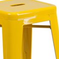 thumbnail image 3 of 24'' High Backless Yellow Metal Indoor-Outdoor Counter Height Stool with Square Seat, 3 of 9