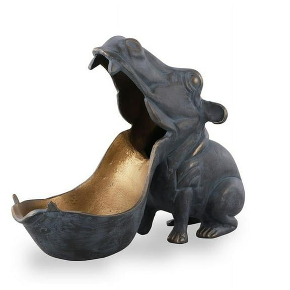 Big Mouth Hippo Dark Grey Metal Birdfeeder