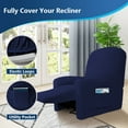 thumbnail image 3 of Recliner Sofa Slipcover, Four Piece High Stretchy Reclining Chair Cover, Machine Washable Spandex Jacquard Fabric, Bottom Elastic Easy to Install, Non-Slip Furniture Protector, 3 of 8