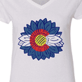 thumbnail image 4 of Inktastic Colorado Flag Sunflower Women's V-Neck T-Shirt, 4 of 5
