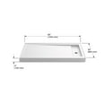 thumbnail image 3 of Kohler 9178-96 60 x 34 in. Bellwether Alcove Shower Right Base Drain - Biscuit, 3 of 7