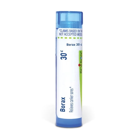 Boiron Borax 30C, Homeopthic Medicine for Canker Sores Relief, 80 Pellets