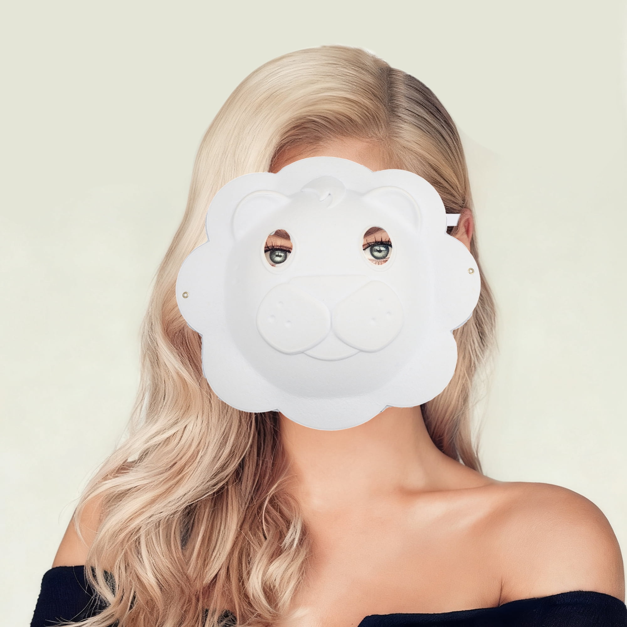 Unique Bargains 1 Pack Elegant Hand-Painted Party Mask White Pattern 6