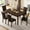Walnut, variant on DRNANLIT 7-Piece Solid Wood Dining Table and Chairs Set, Grey – Modern 58.5 Inch Table with 6 Padded X-Back Chairs