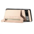 thumbnail image 3 of Jiahe Cover for Google Pixel 7 Pro, Credit Card Holder Phone Case with Magnetic Closure,Shockproof Anti-drop Flip Folio Zipper Wallet Kickstand Cover Case, khaki, 3 of 8