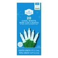 20Count Cool White LED Mini Christmas Lights with Green Wire, 7.6