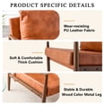 thumbnail image 3 of PU Leather Accent Chair Set of 2, Mid Century Upholstered Armchair with Imitation Wood Color Metal Frame, Extra-Thick Padded Backrest and Seat Cushion Sofa Chair for Living Room (Brown), 3 of 7