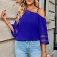 thumbnail image 4 of Chaqueta Top casual de un hombro con botones de metal de color sólido a la moda para mujer Cgtredaw para Mujer Azul T XL, 4 of 7