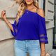 thumbnail image 4 of Chaqueta Top casual de un hombro con botones de metal de color sólido a la moda para mujer Ygjytge para Mujer Azul T XL, 4 of 7