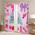 thumbnail image 2 of Erosebridal Pink Guitar Curtains for Living Room,Rock Music Curtains and Drapes (52Wx84L),Stars Butterfly Curtains Pack of 2 (52Wx84L),Girls Bedroom Decor, 2 of 6