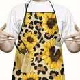 thumbnail image 2 of Beige Leopard Sunflower Pattern Apron-Garden Aprons for Women with Pockets-Cotton Linen Waterproof Kitchen Cooking Gardening Aprons Adjustable for Kitchen,Cooking,BBQ and Salon 33x27 Inch, 2 of 7
