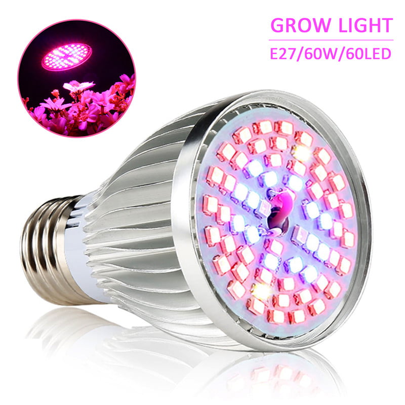 60/128/200 LED Grow Light E27 Lamp Bulb for Plant Hydroponic Full Spectrum 265V 