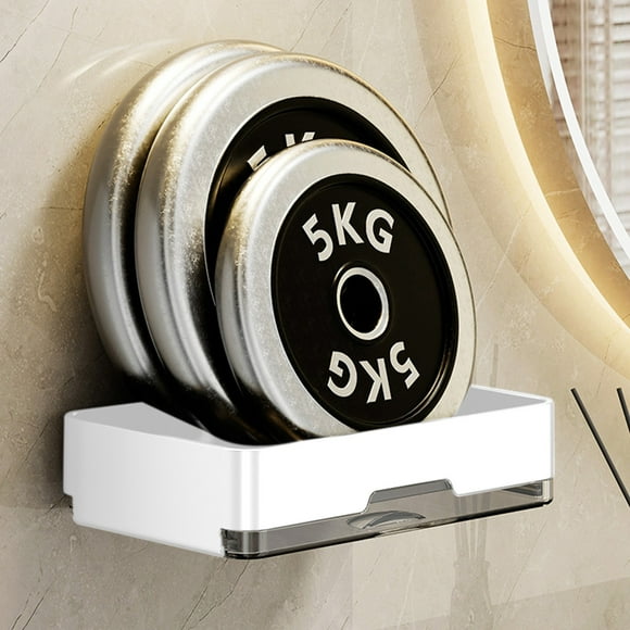 Jabonera de Pared para Baño, Doble Escurridor, Sin Perforaciones, para El Hogar