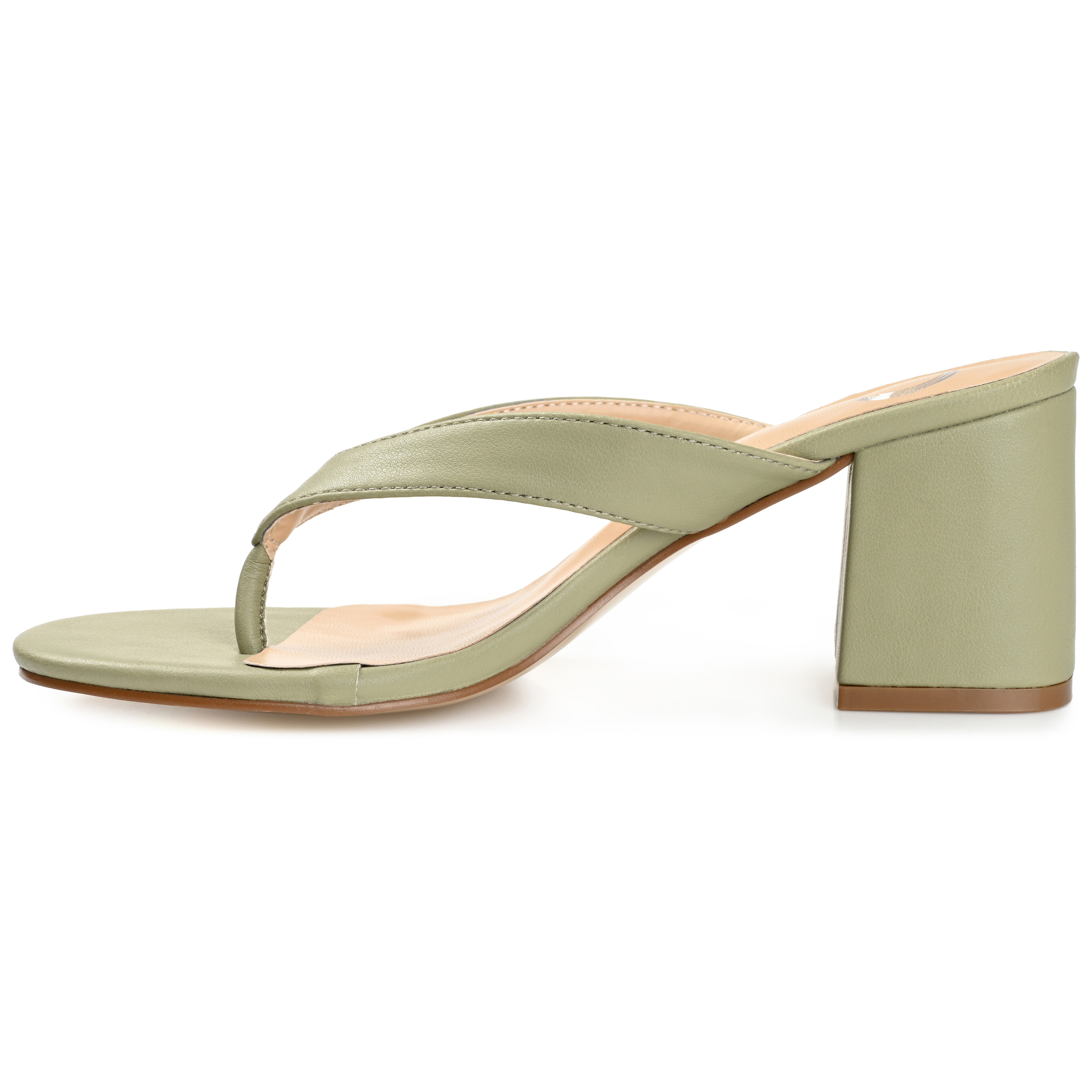 Journee Womens Alika Slip On Block Heel Sandals
