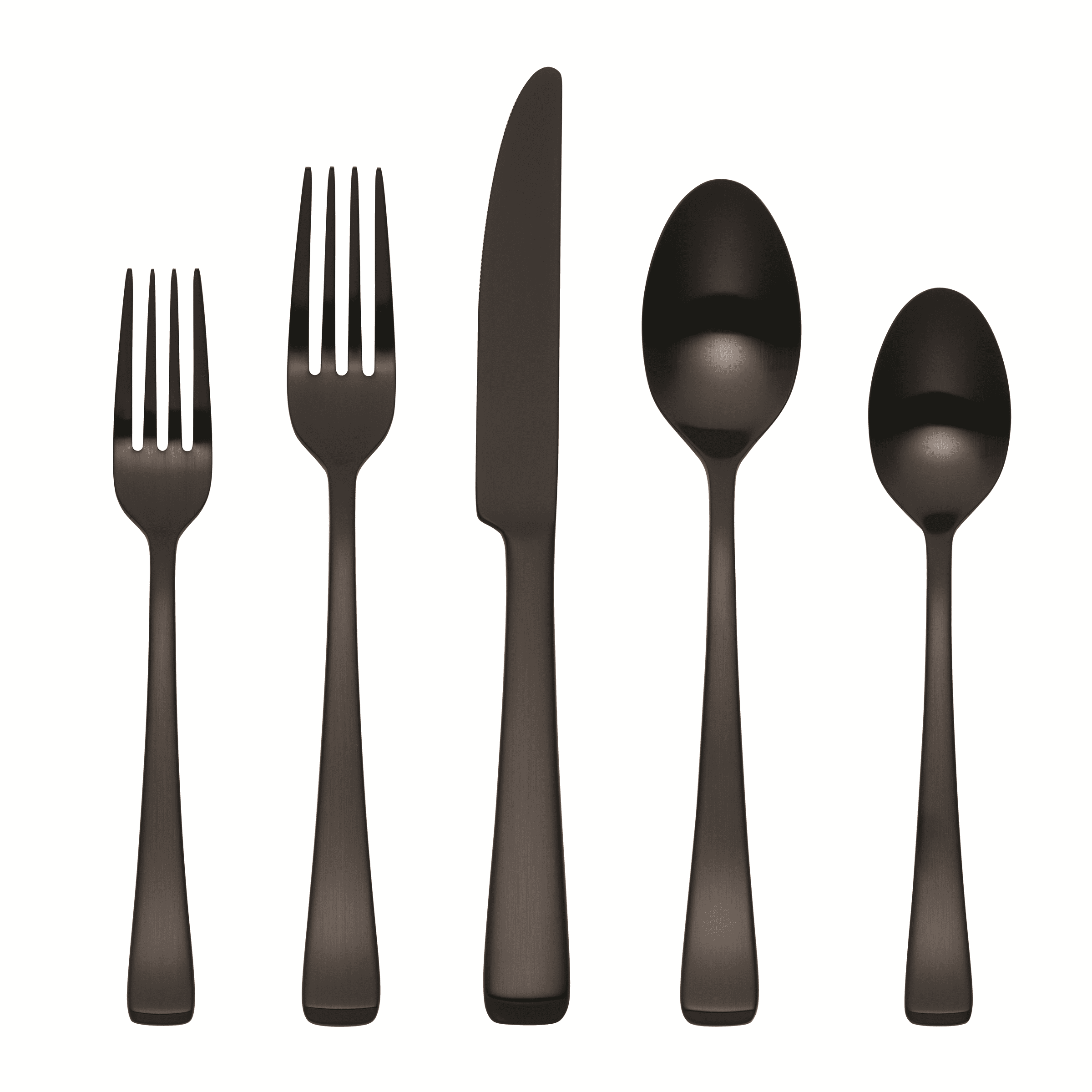 (2 pack) Oneida Harding 20-Piece Black Satin Stainless Steel Flatware Set (Service for 4)