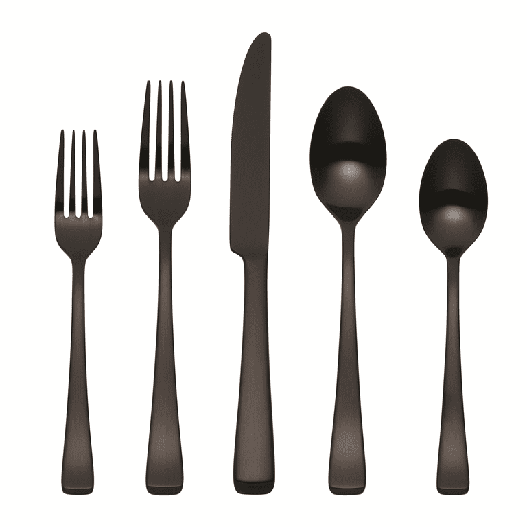 Oneida Harding 20-Piece Black Satin Stainless Steel Flatware Set photo 1