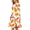 thumbnail image 2 of FKELYI Autumn Fall Maple Leaves Paper Women Dress Size 3XL Casual Happy Thanksgiving Swing Dress Comfy Women's Wear to Work Dresses Midi, 2 of 4