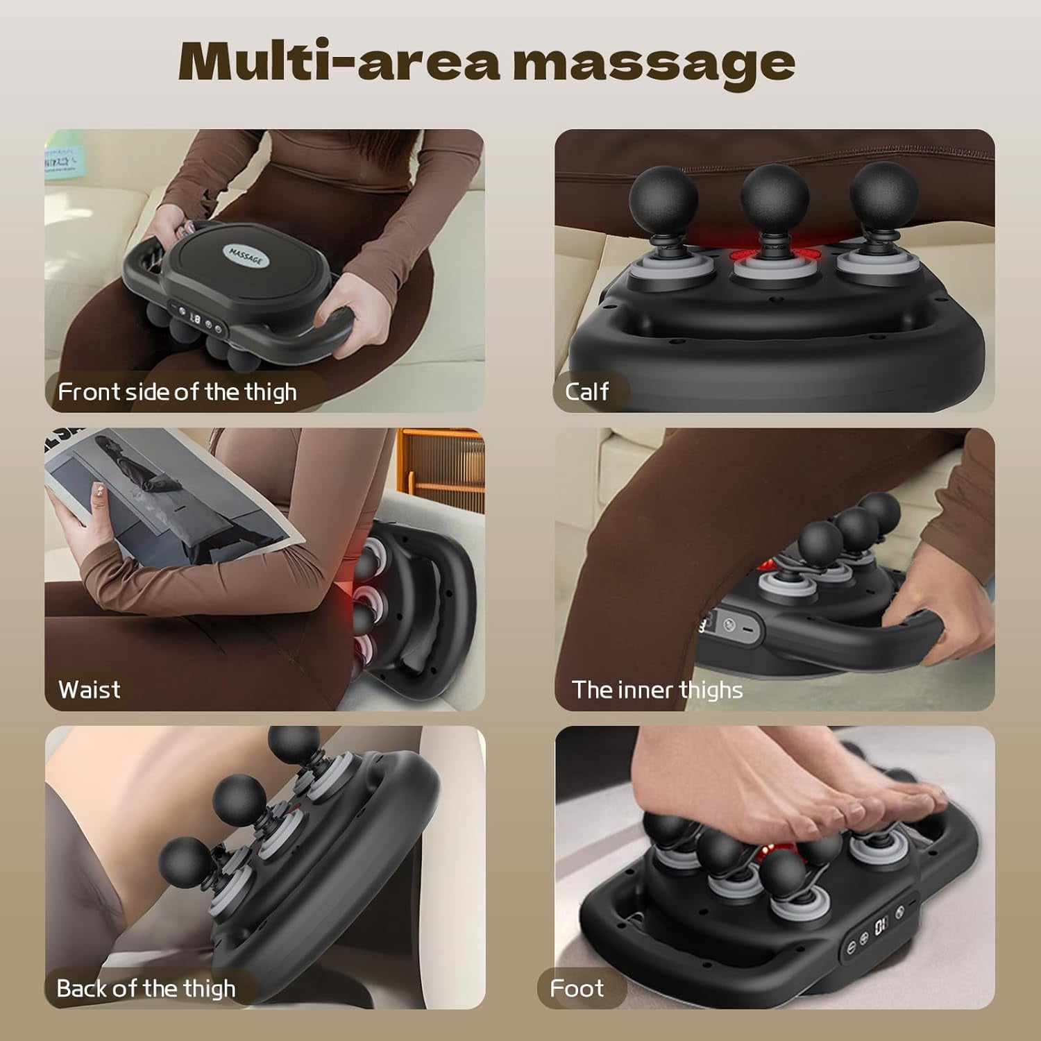 Banral Massage Gun for Pain Relief,12 Head Portable Deep Tissue Massager,9-Speed Electric Massager for Full Body Muscle Pain Relief