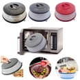 thumbnail image 6 of Microwave splatter cover, vented cover for microwave, plate cover and colander, fruit vegetable drainer with hook hole, dishwasher safe silicone plastic, black, 6 of 6