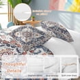 thumbnail image 3 of Boho Navy Blue Red Bedding 3 Piece Duvet Cover Set California King, Southwestern Geometric Vintage Art Soft Microfiber Comforter Cover with Zipper Closure & Pillowcases, FadeResistant Quilt Cover, 3 of 9