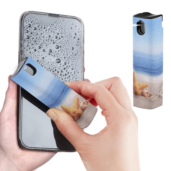 WIRESTER Screen Cleaner Spray Kit, Portable Mobile Phone Tablet Screen Cleaner Computer Surface Cleaning Spray Screen Film Cleaning Kit - Seashells On The Beach