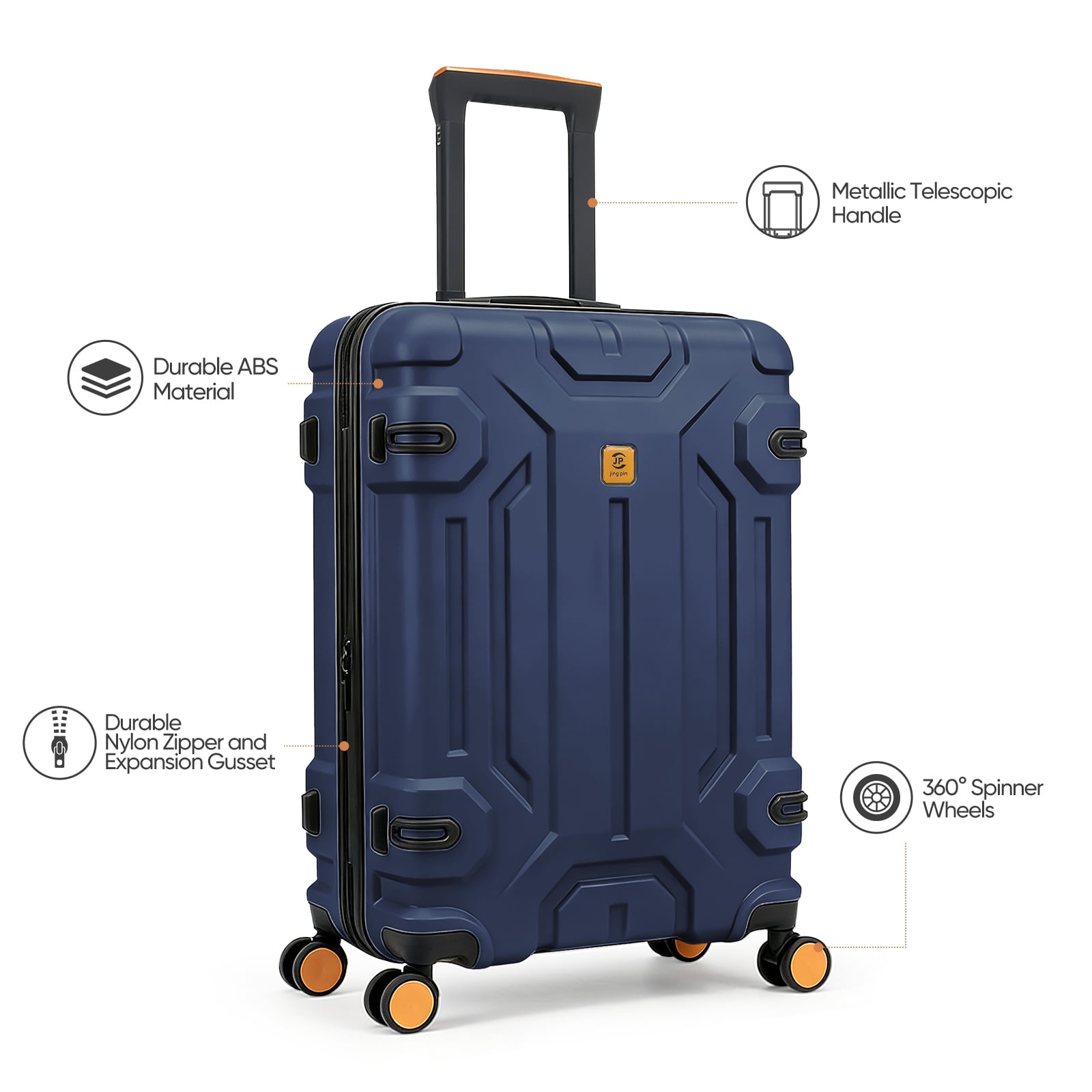 3 Piece ABS Luggage Set with TSA Lock, 20/26/30 Inch Spinner Suitcase for Carry On and Checked Bag, Lightweight Durable Travel Bags for Family Vacation Holiday Travel Back to School and Business Trip