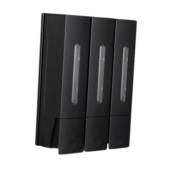 WeiLaiKeQi 3 Chamber Shower Soap Dispenser Shampoo and Conditioner Dispenser for Office Black