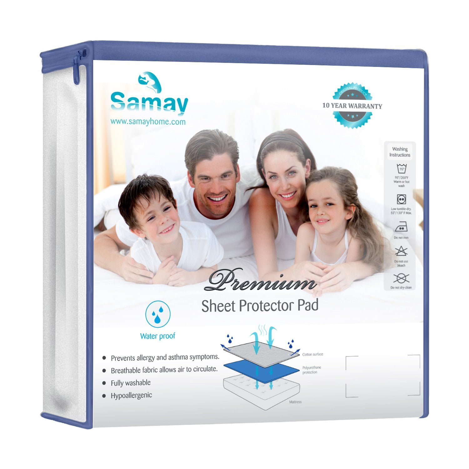 Samay Waterproof Fitted Microfiber Mattress Encasement, Twin