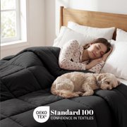 Superior Solid Comforter Down Alternative Bedding, King, Black