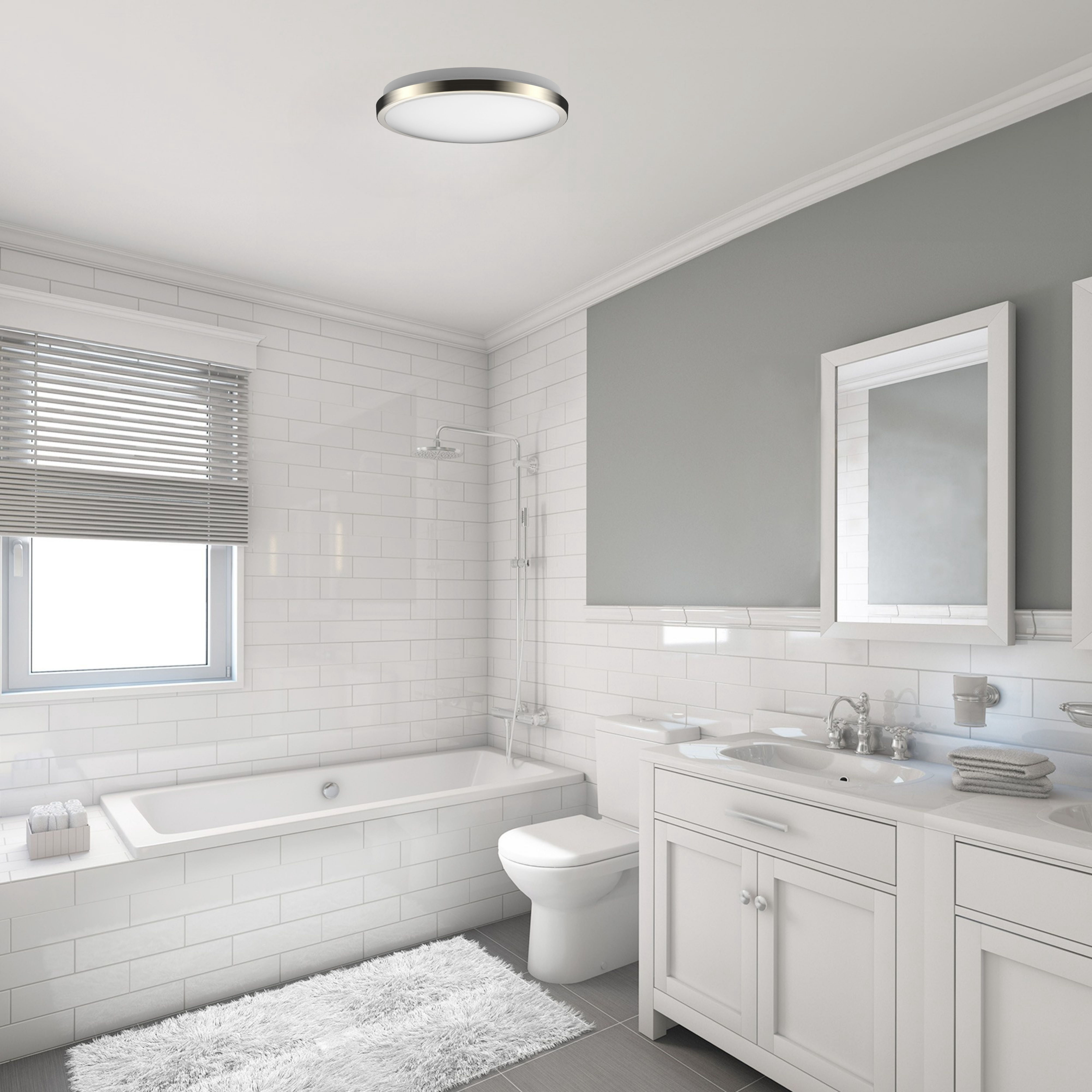 DYMOND LED Ceiling Light Flush Mount 10 Inches 4000K Natural Daylight Ceiling Light Fixture Dimmable for Bathroom, Kitchen, Laundry Room